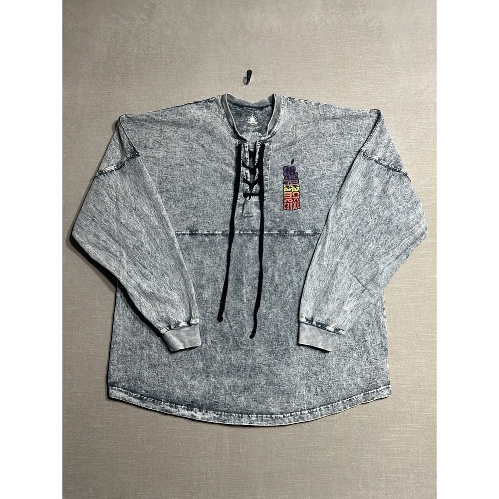 Disney Hocus Pocus Spirit Jersey Lace Up Long Sleeve 25th Anniversary  XXL Grey